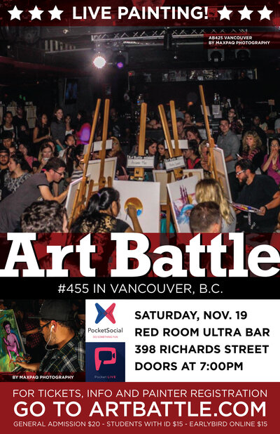 Art Battle 455 - Vancouver @ The Red Room Nov 19 2016 - Jun 26th @ The Red Room