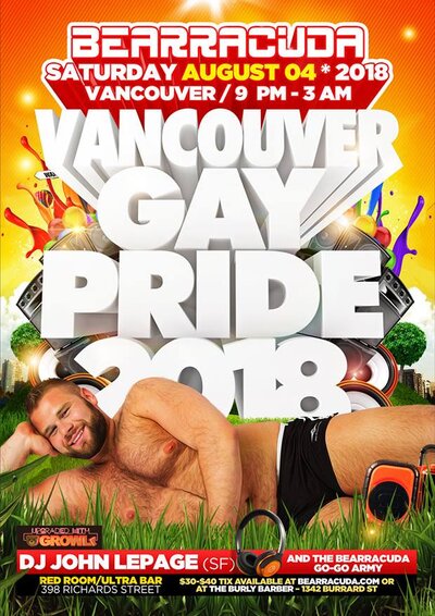 Bearracuda Vancouver: PRIDE 2018 upgraded w/ GROWLr! @ The Red Room Aug 4 2018 - Jun 20th @ The Red Room