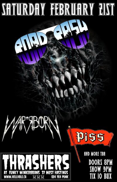 ROAD RASH, Warrborn, P.I.S.S. @ Funky Winker Beans Feb 21 2015 - Jun 20th @ Funky Winker Beans