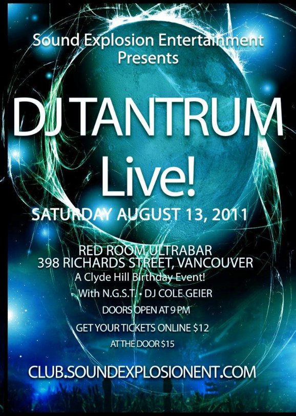 DJ Tantrum Live!, N.G.S.T. and DJ Cole Geier @ The Red Room - Aug 13, 2011