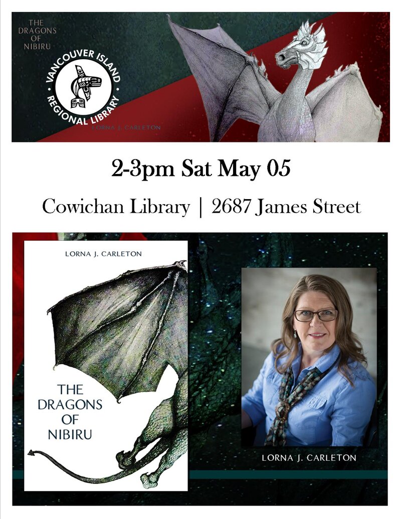 Lorna Carleton: Dragons of Nibiru (Cowichan Library) @ Vancouver Island Regional Library (Cowichan Branch) May 5 2018 - Jun 8th @ Vancouver Island Regional Library (Cowichan Branch)