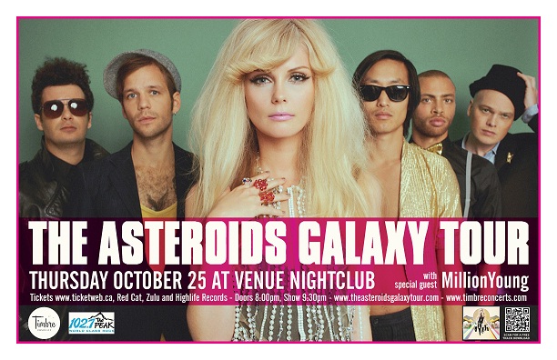 The Asteroids Galaxy Tour, MillionYoung @ Venue Oct 25 2012 - May 18th @ Venue