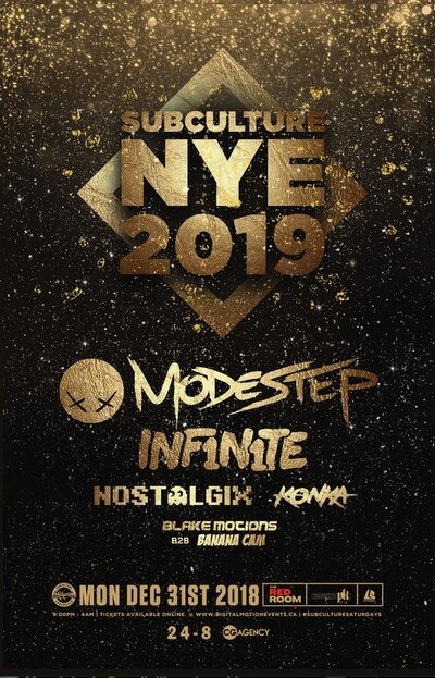 SUBculture NYE 2019 @ The Red Room Dec 31 2018 - Jun 14th @ The Red Room