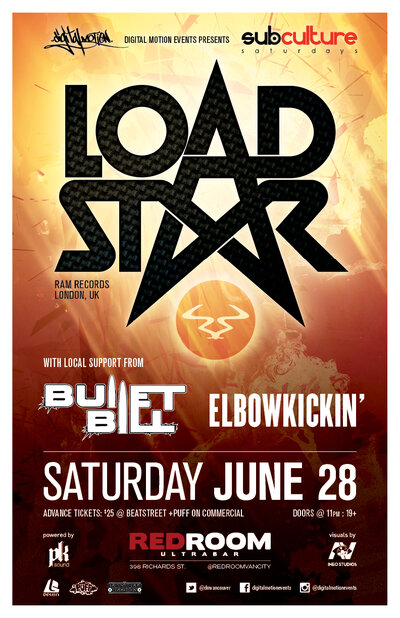 SUBculture Saturday's Feat: L O A D S T A R, Bullet Bill , ELBOWKICKIN' @ The Red Room - Jun 28, 2014