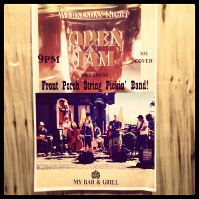 Open Mic/Jam hosted by: Front Porch String Pickin' Band @ My Bar and Grill Dec 11 2013 - Jun 11th @ My Bar and Grill