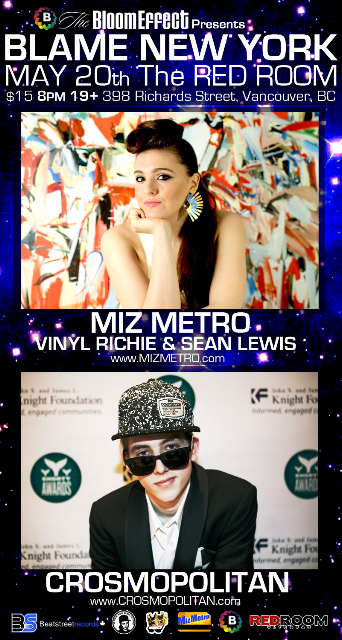 BLAME NEW YORK!: Miz Metro, Crosmopolitan, Vinyl Richie, Sean Lewis @ The Red Room May 20 2010 - Jun 10th @ The Red Room