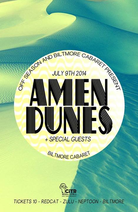 Amen Dunes, Steve Jr @ The Biltmore Cabaret Jul 9 2014 - Jul 3rd @ The Biltmore Cabaret