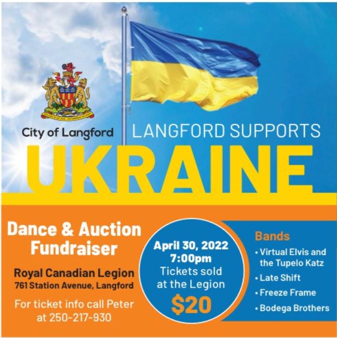 Langford Supports Ukraine - May 13th @ Prince Edward Legion