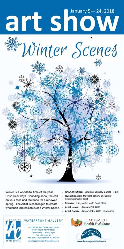 Winter Scenes @ Ladysmith Waterfront Gallery Jan 5 2018 - Jun 4th @ Ladysmith Waterfront Gallery