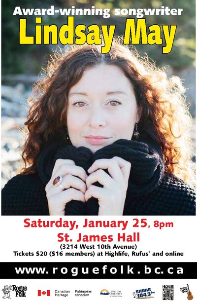 Lindsay May (CD Launch) @ St. James Community Hall Jan 25 2014 - Jun 22nd @ St. James Community Hall