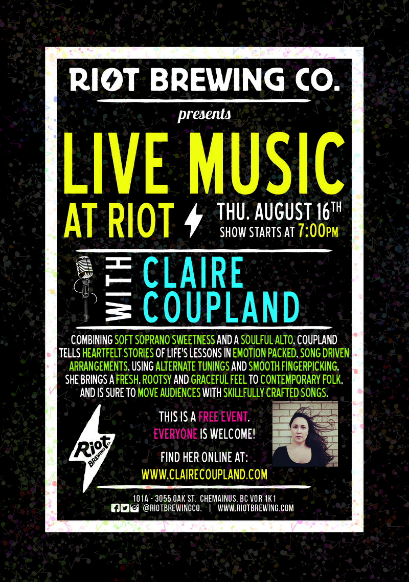 Claire Coupland  @ Riot Brewing Co. Aug 16 2018 - Jun 3rd @ Riot Brewing Co.