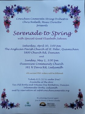 Serenade to Spring @ St. Peter's Anglican Church Apr 30 2022 - Jun 25th @ St. Peter's Anglican Church
