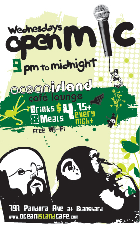 Rock out at the Ocean Island Open Mic @ Ocean Island Lounge Jan 6 2010 - Jun 5th @ Ocean Island Lounge