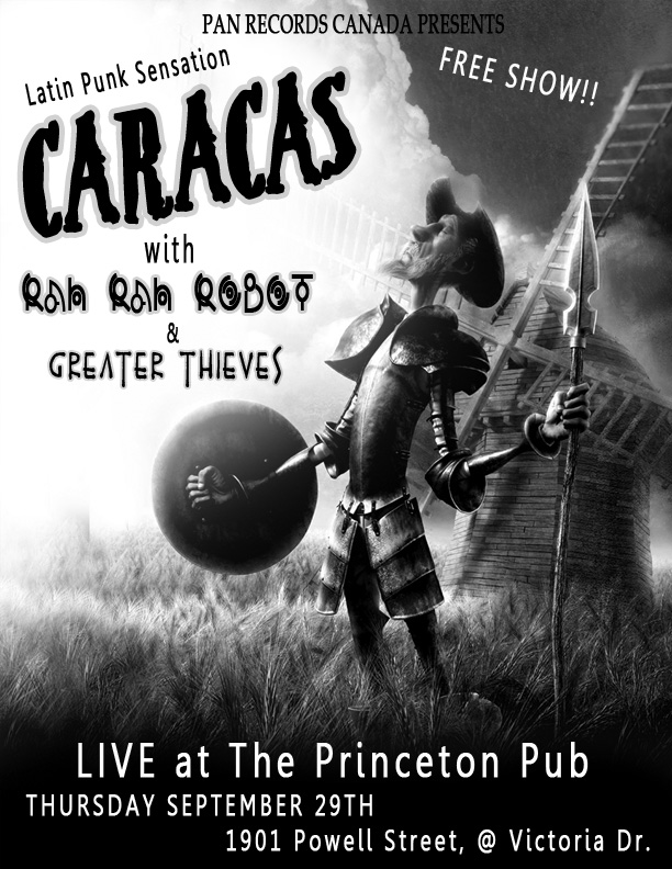 3 great bands - No cover charge! No excuse!: Caracas, Greater Thieves, Rah Rah Robot @ Princeton Pub Sep 29 2011 - May 7th @ Princeton Pub