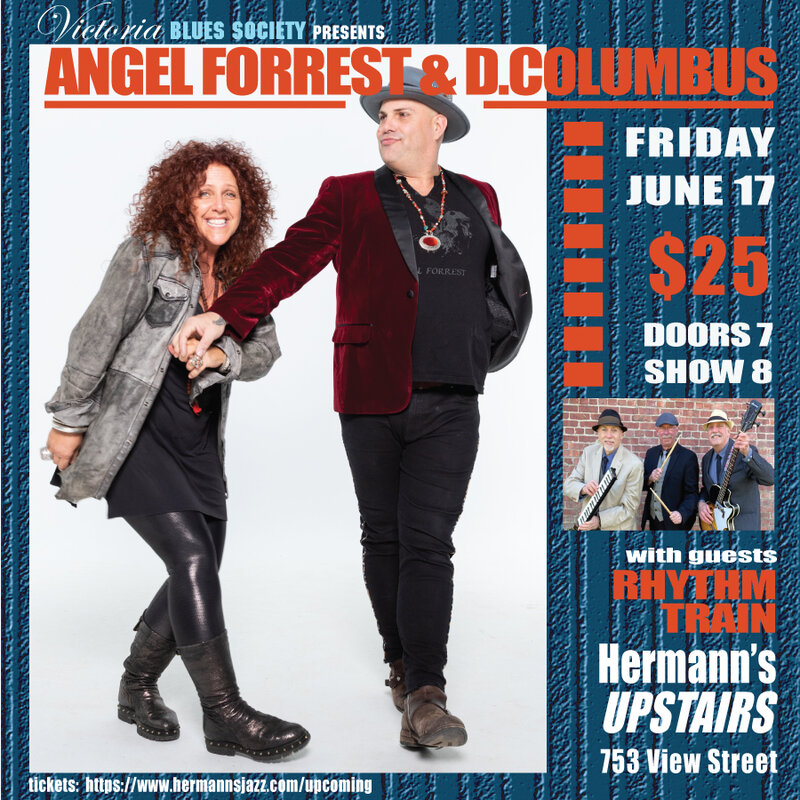 Victoria Blues Society presents Angel Forrest & D. Columbus - Jun 4th @ Hermann's Upstairs