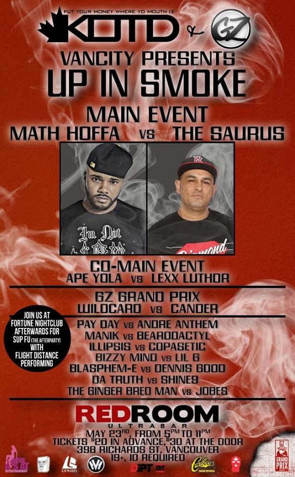 KOTD Presents : Up In Smoke @ The Red Room May 23 2015 - Jun 19th @ The Red Room