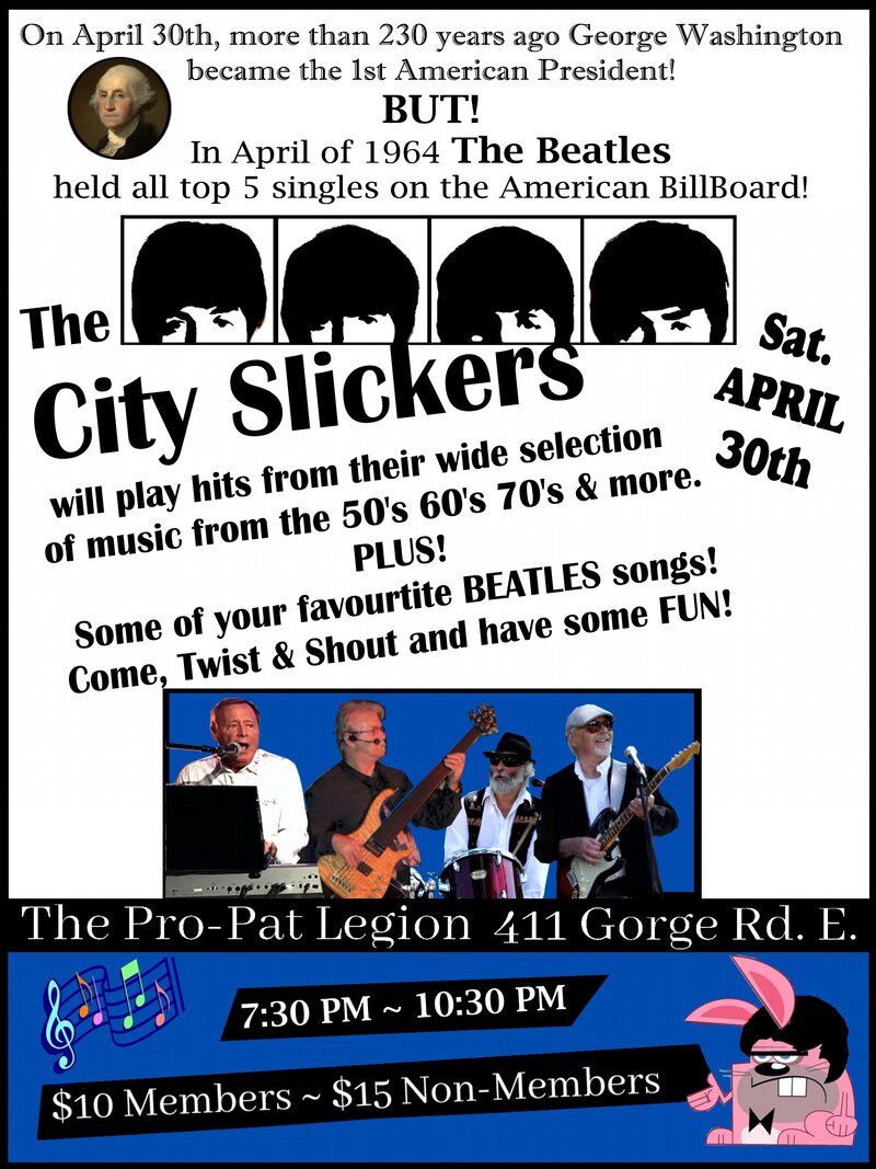 The City Slickers @ Pro Patria Legion Apr 30 2022 - May 13th @ Pro Patria Legion