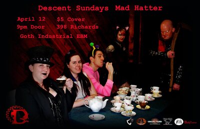 Descent Sunday's Mad Hatter party @ The Red Room Apr 12 2015 - Jun 19th @ The Red Room