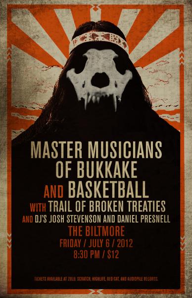 Master Musicians of Bukkake, Basketball, Trail of Broken Treaties, DJ Josh Stevenson, DJ Daniel Presnell @ The Biltmore Cabaret Jul 6 2012 - Apr 30th @ The Biltmore Cabaret