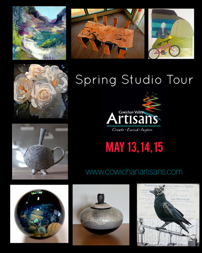 Cowichan Artisans Spring Studio Tour: Wilma Millette, Cathi Jefferson, Catherine Fraser, Tyler Hayes, Caroline Storie , Live Edge Design, Laurel Hibbert, Margit Nellemann , Linda Helms , Julie King , Jennifer Lawson, Bev Robertson - AFCA, Travis Rankin @ Cowichan Valley May 14 2022 - May 5th @ Cowichan Valley