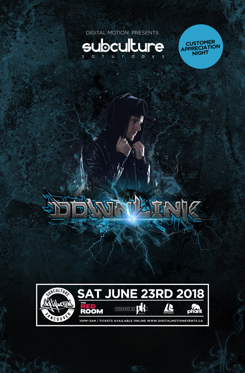Customer appreciation night w/ Downlink at SUBculture Saturdays @ The Red Room Jun 23 2018 - Jun 18th @ The Red Room