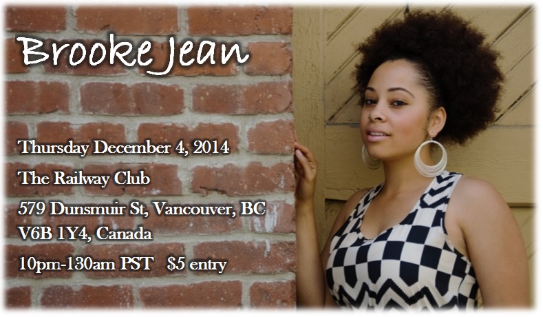 Poetry and Hip Hop: Brooke Jean @ Railway Club Dec 4 2014 - Jul 16th @ Railway Club