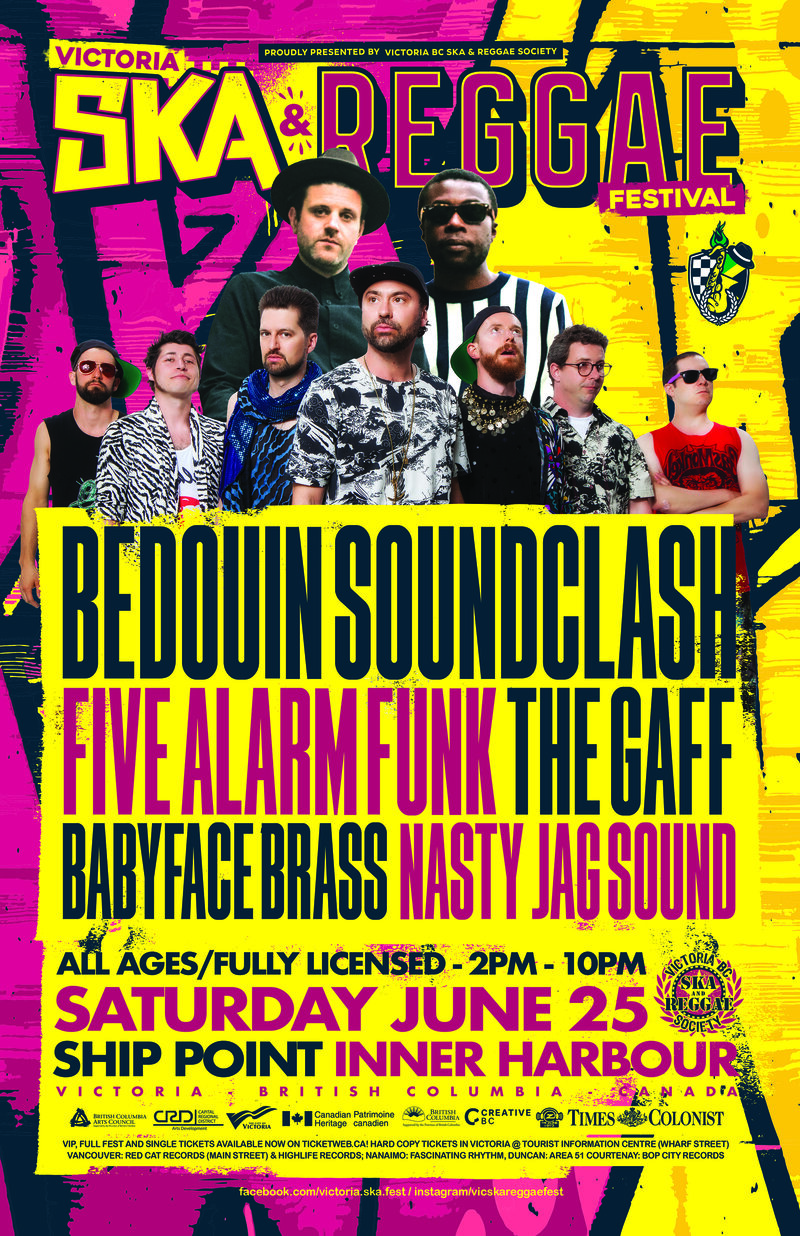Bedouin Soundclash, Five Alarm Funk, The Gaff, Babyface Brass + Nasty Jag Sound - May 6th @ Ship Point (Inner Harbour)