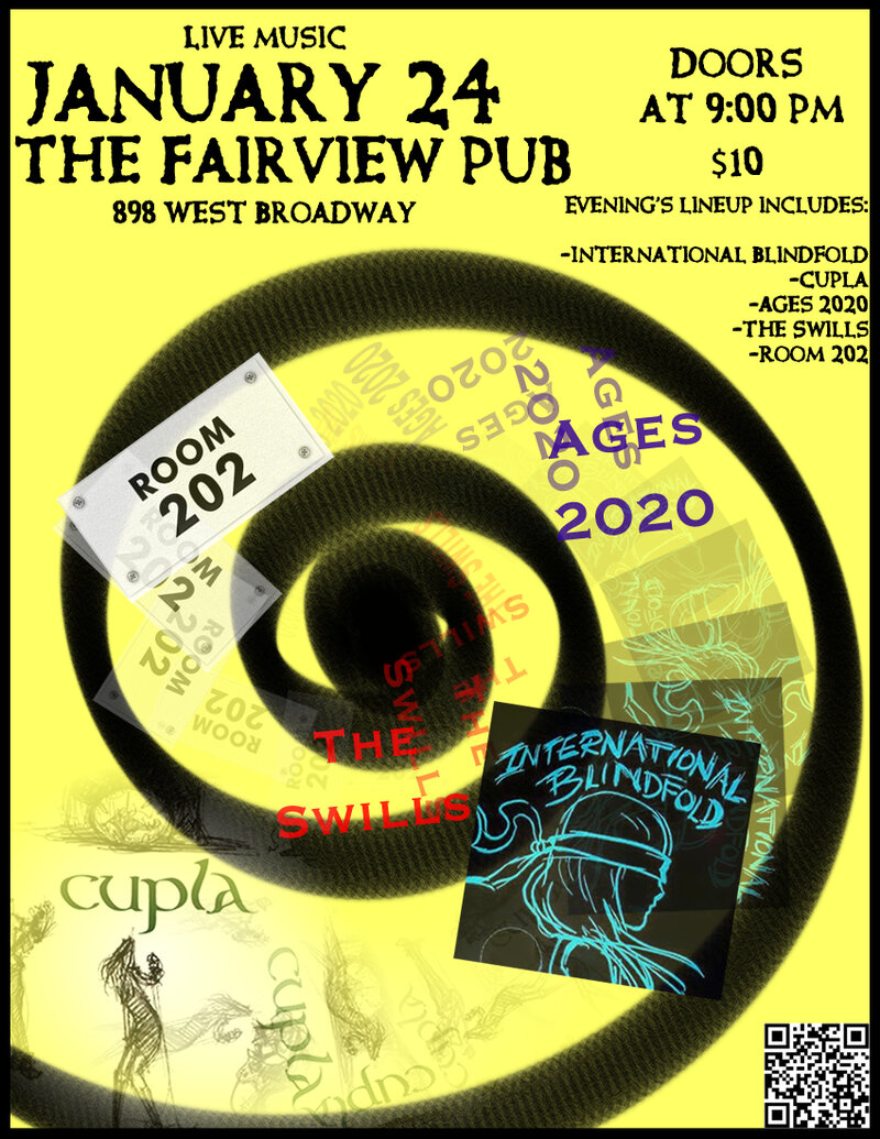Great Bands & Great People @ The Fairview: Cupla, International Blindfold, The SWILLS, Room 202, Critical Junction @ Fairview Pub Jan 24 2014 - May 10th @ Fairview Pub