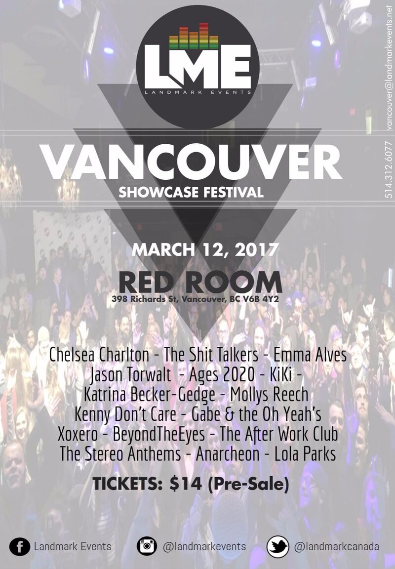 Landmark Events Showcase March 2017 @ The Red Room Mar 12 2017 - Jun 24th @ The Red Room