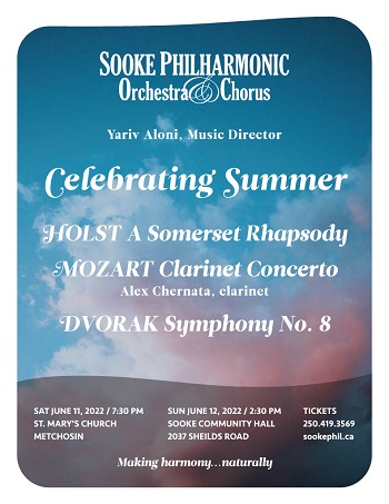 Sooke Philharmonic Orchestra: Celebrating summer with Holst, Mozart and Dvorak - May 10th @ Sooke Community Hall