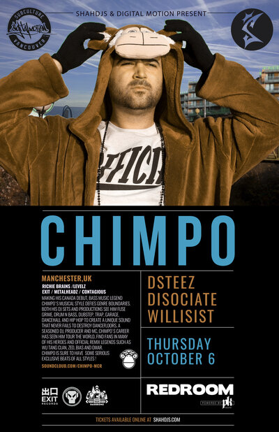 Chimpo  (Vancouver debut), Richie Brains, Levelz, MetalHeadz @ The Red Room Oct 6 2016 - Jun 23rd @ The Red Room