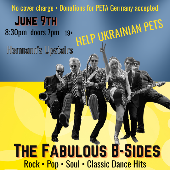 Help Ukrainian Pets Fundraiser:  The Fabulous B-Sides - May 7th @ Hermann's Upstairs