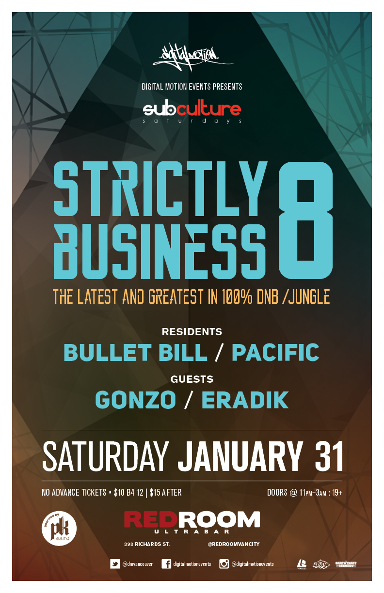 SUBculture Saturday's Feat: STRICTLY BUSINESS 8 @ The Red Room Jan 31 2015 - Jun 18th @ The Red Room