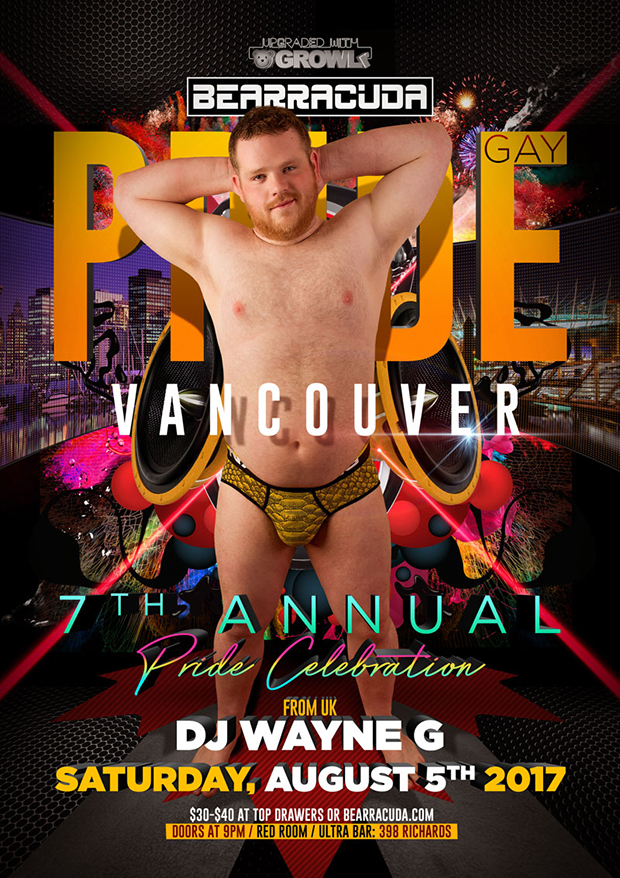 Bearracuda Vancouver: PRIDE Saturday upgraded w/: GROWLr @ The Red Room Aug 5 2017 - Jun 23rd @ The Red Room
