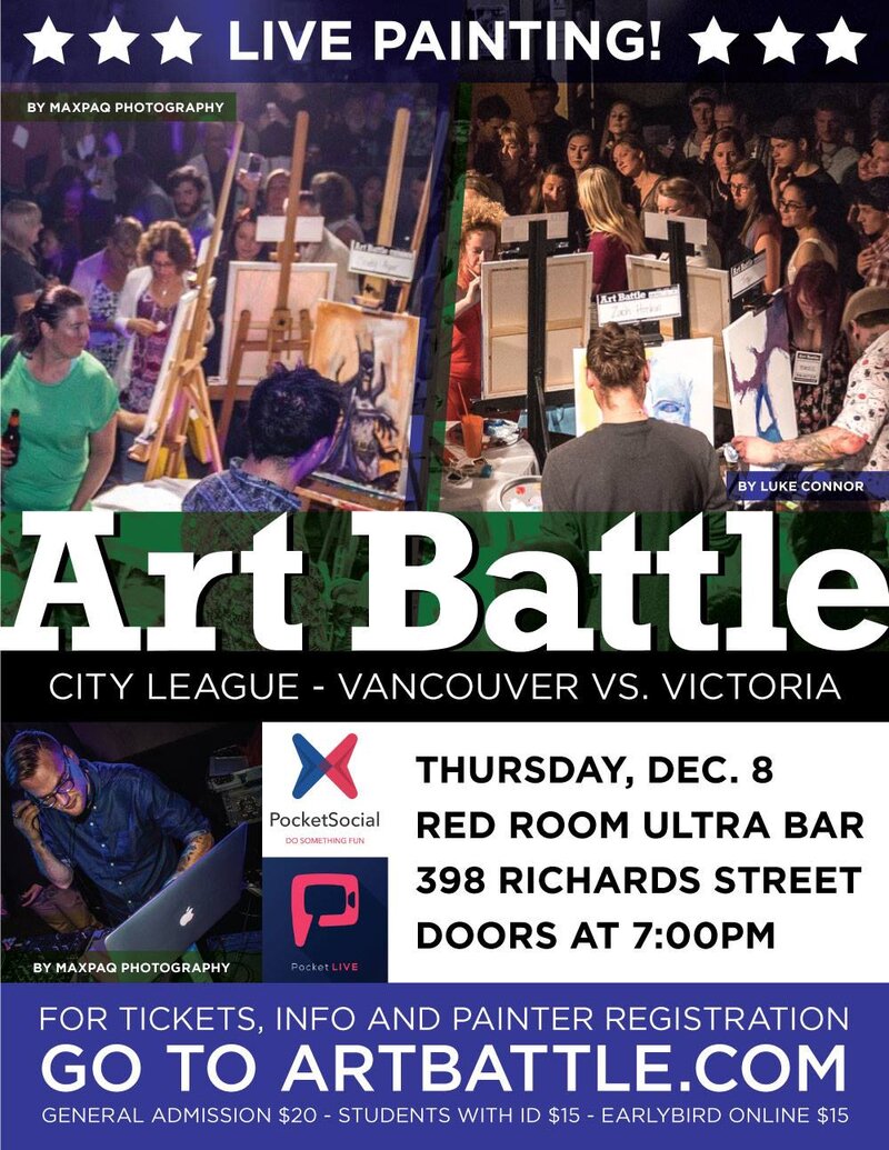 Art Battle - Vancouver Vs. Victoria! @ The Red Room Dec 8 2016 - Jun 23rd @ The Red Room