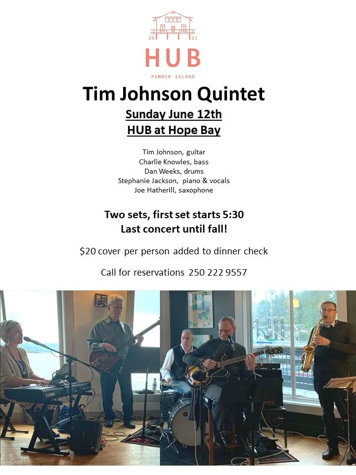 Jazz Night with Tim Johnson Quintet - May 1st @ The Hub at Hope Bay