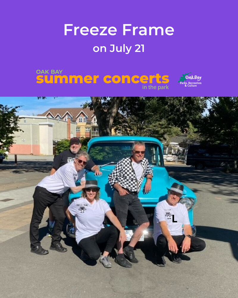 Oak Bay Summer Concert Series: Freezeframe @ Willows Beach Park Jul 21 2022 - May 8th @ Willows Beach Park