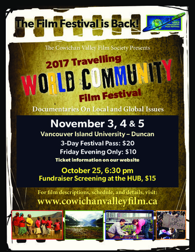 Documentary Film Festival @ Vancouver Island University Cowichan Campus - Nov 03, 2017