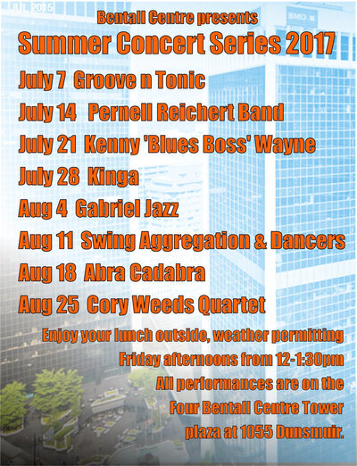 Bentall Center Summer Concert Series: Pernell Reichert Band @ Bentall Summer Concert Series Jul 14 2017 - Jun 16th @ Bentall Summer Concert Series