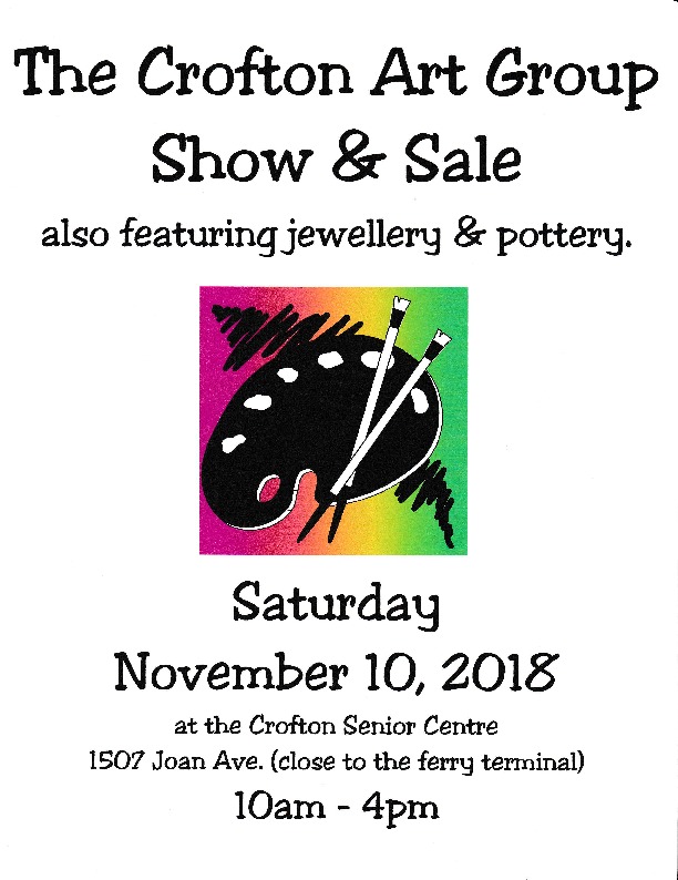 The Crofton Art Group Show and Sale @ Crofton Senior Centre Dec 31 1969 - Jun 6th @ Crofton Senior Centre