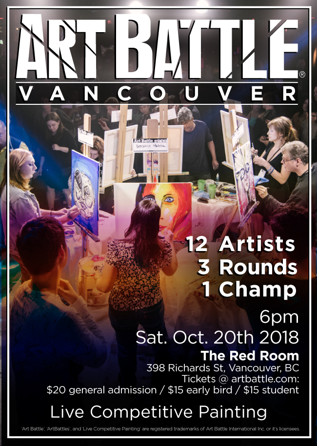 Art Battle Vancouver - October 20 @ The Red Room Oct 20 2018 - Jun 16th @ The Red Room
