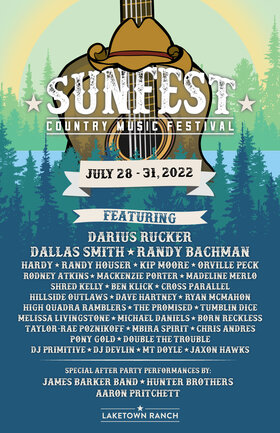 Sunfest Country Music Festival - Jun 25th @ Laketown Ranch