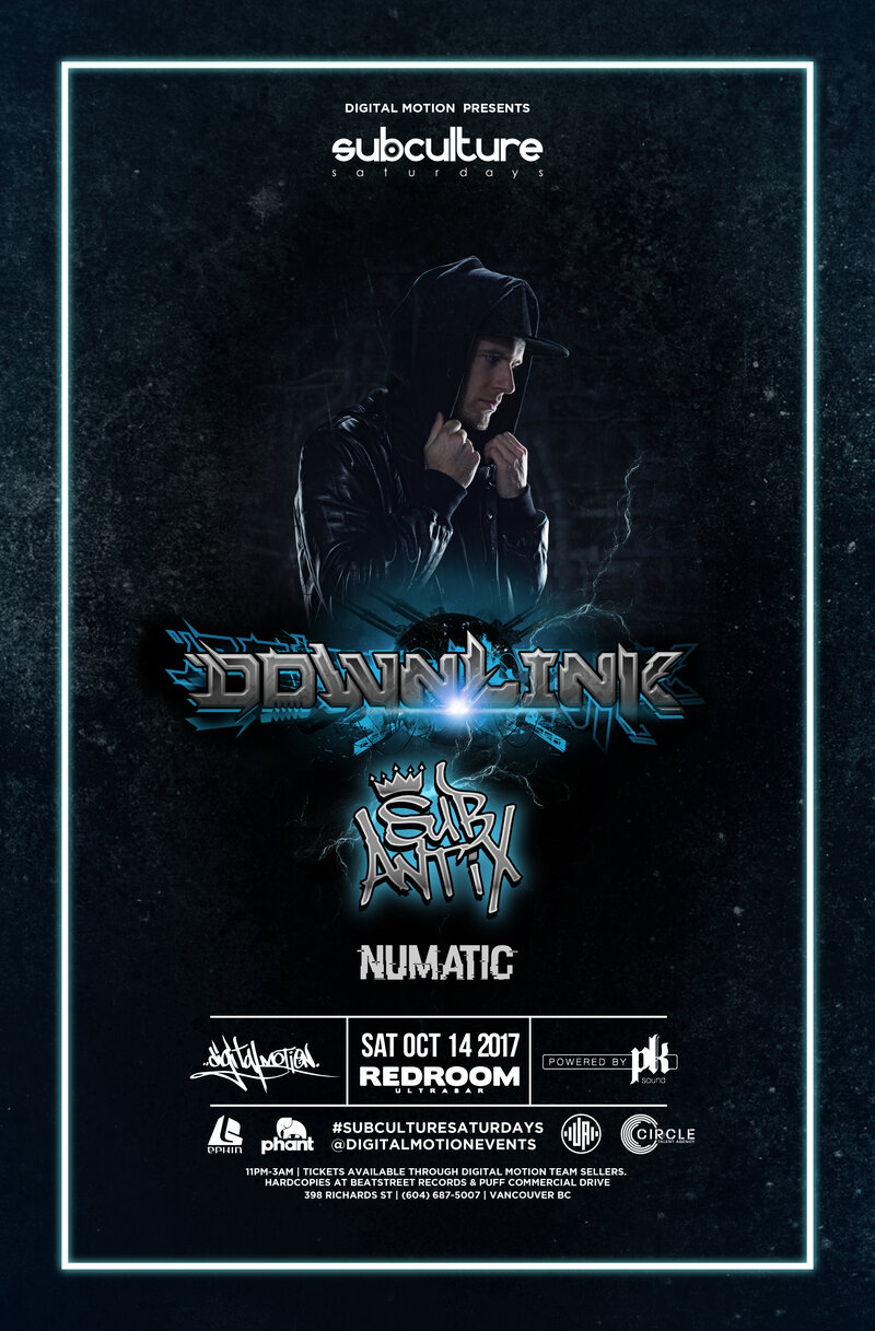 SUBculture Saturdays: DOWNLINK, SubAntix @ The Red Room Oct 14 2017 - Jun 25th @ The Red Room