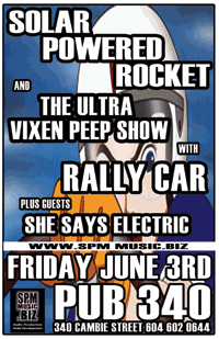 HOT CHICKS AND ROCK N ROLL: Solar Powered Rocket, The Ultra Vixens Peep Show, Rallycar, She Says Electric @ Pub 340 Jun 3 2005 - May 6th @ Pub 340