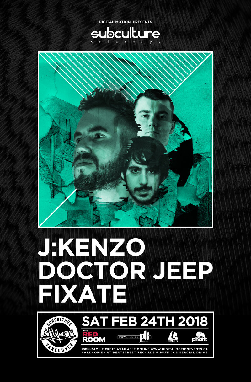 J:KENZO, Doctor Jeep,  Fixate @ The Red Room Feb 24 2018 - Jun 22nd @ The Red Room