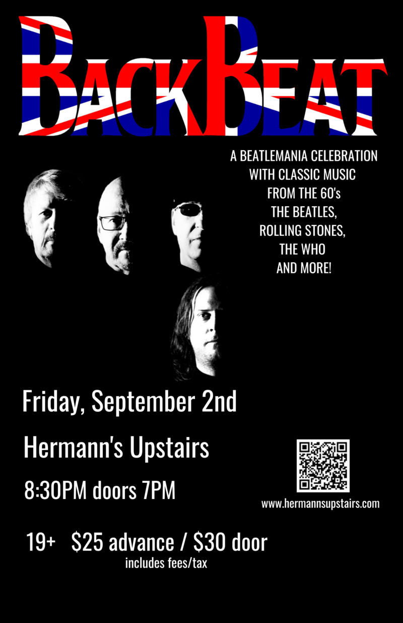 BackBeat @ Hermann's Upstairs Sep 2 2022 - Jun 8th @ Hermann's Upstairs