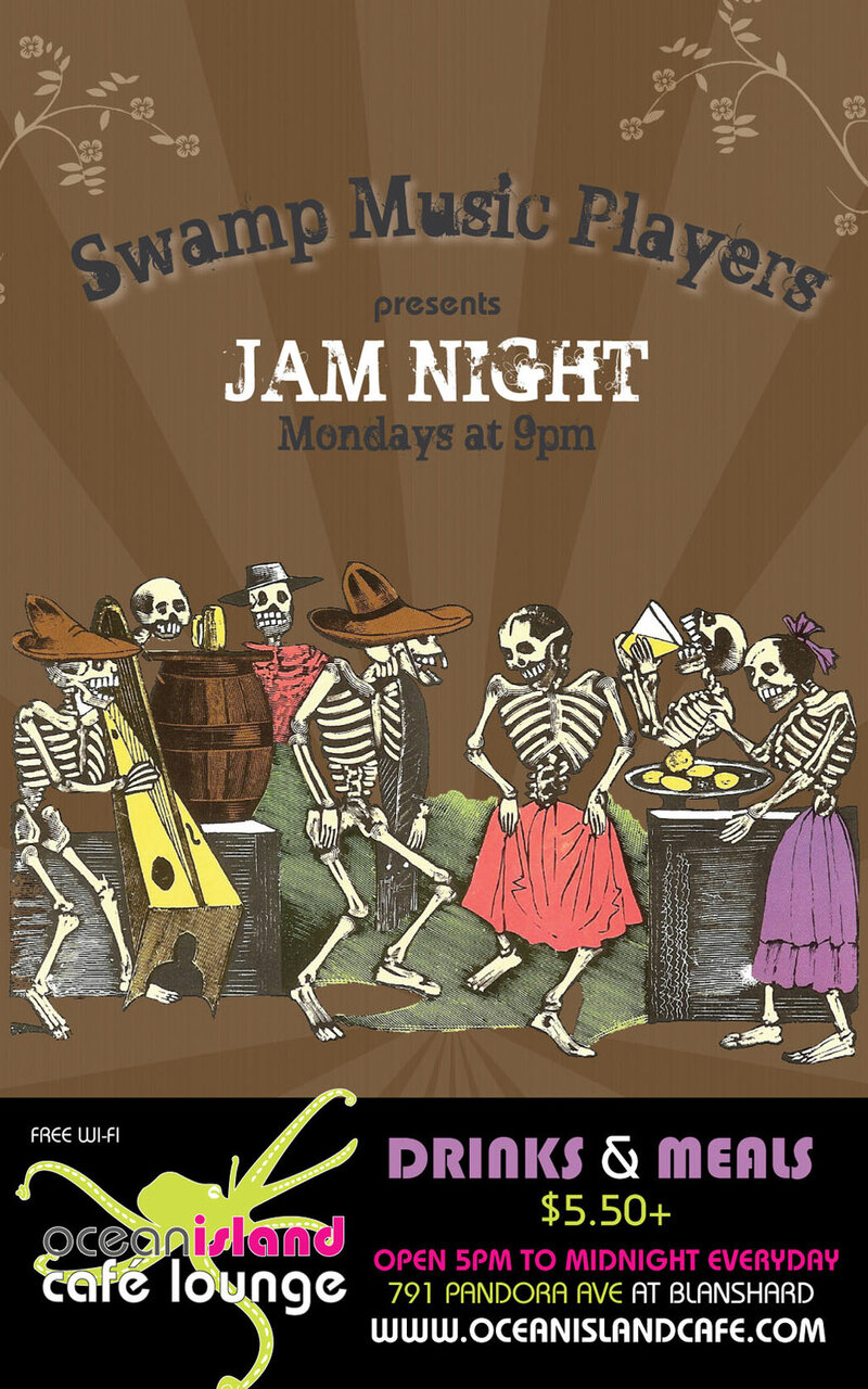 Swamp Music Players present: Jam Night! @ Ocean Island Lounge Sep 24 2012 - Jun 5th @ Ocean Island Lounge