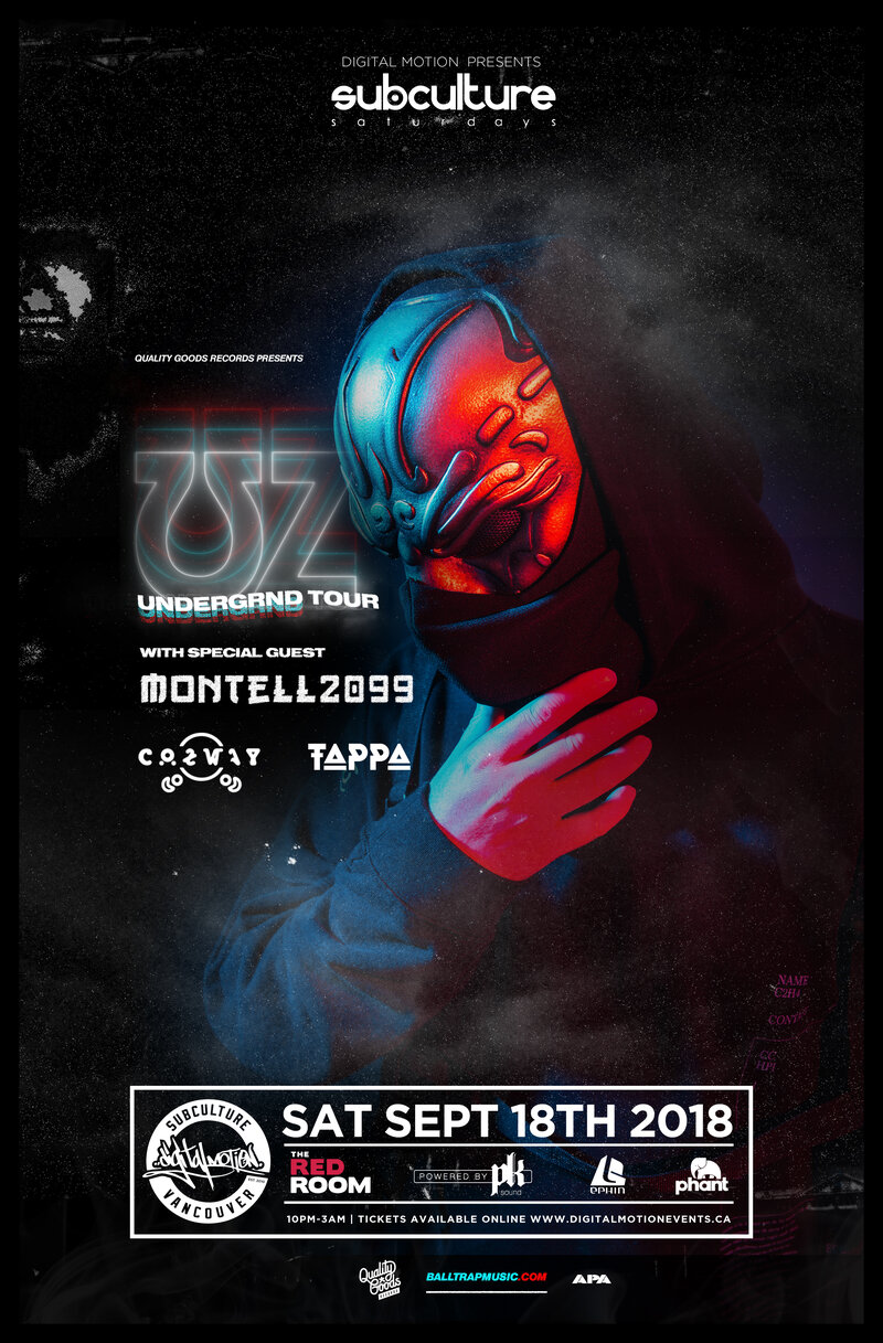 UNDERGRND Tour feat UZ at SUBculture Saturdays @ The Red Room Sep 29 2018 - Jun 12th @ The Red Room