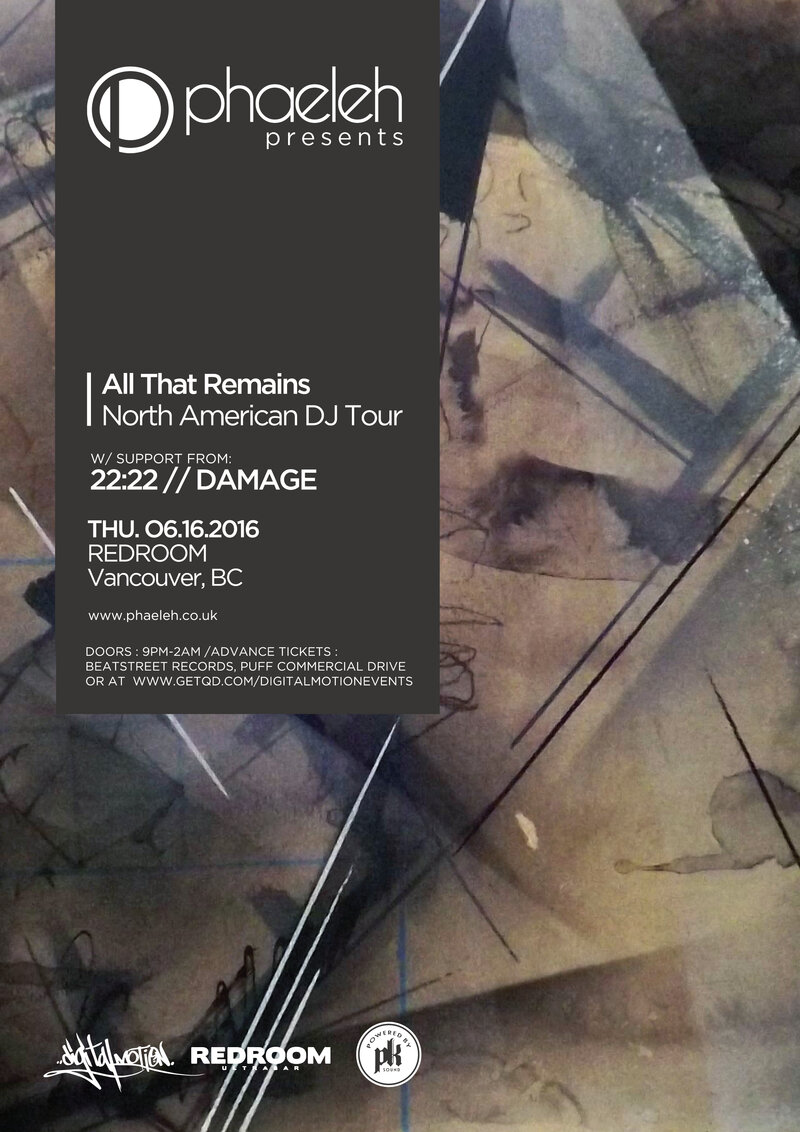 Phaeleh - All That Remains - North American DJ Tour: Phaeleh @ The Red Room Jun 16 2016 - Jun 23rd @ The Red Room