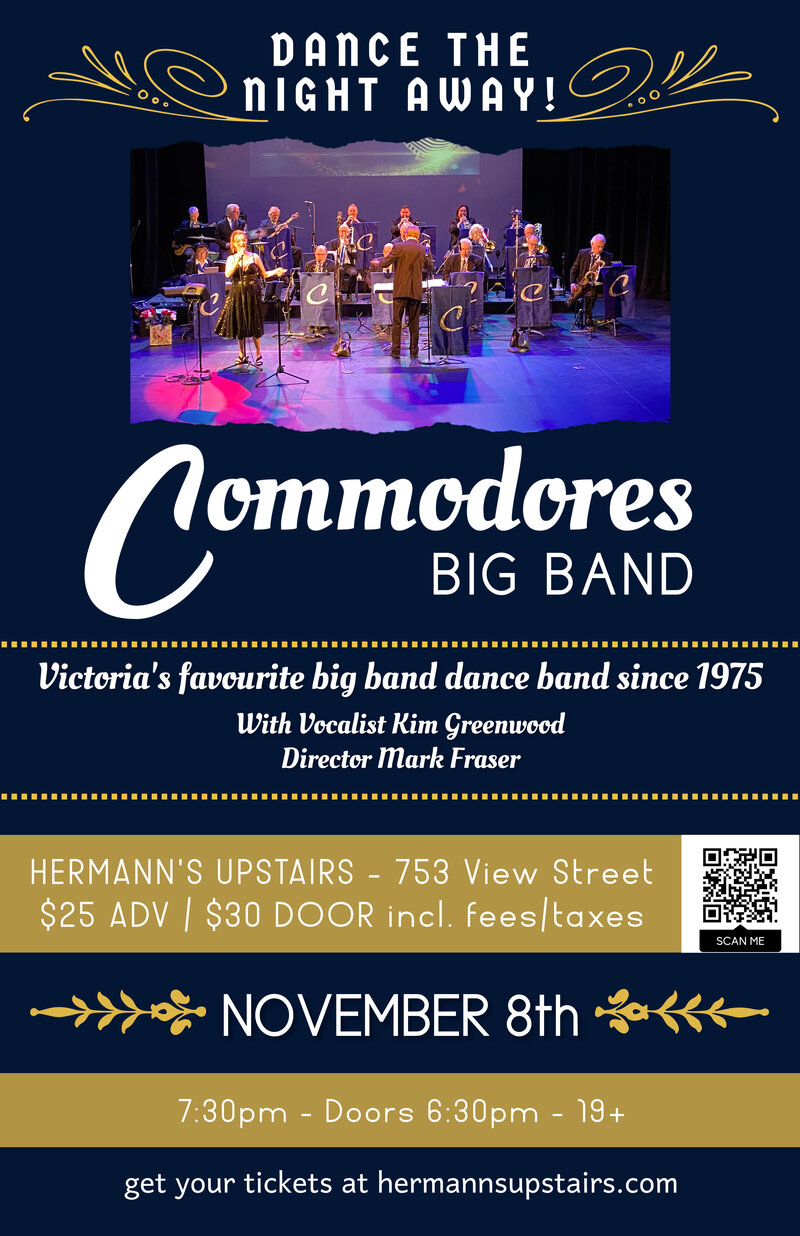 Commodores Big Band @ Hermann's Upstairs Nov 8 2022 - Jun 8th @ Hermann's Upstairs